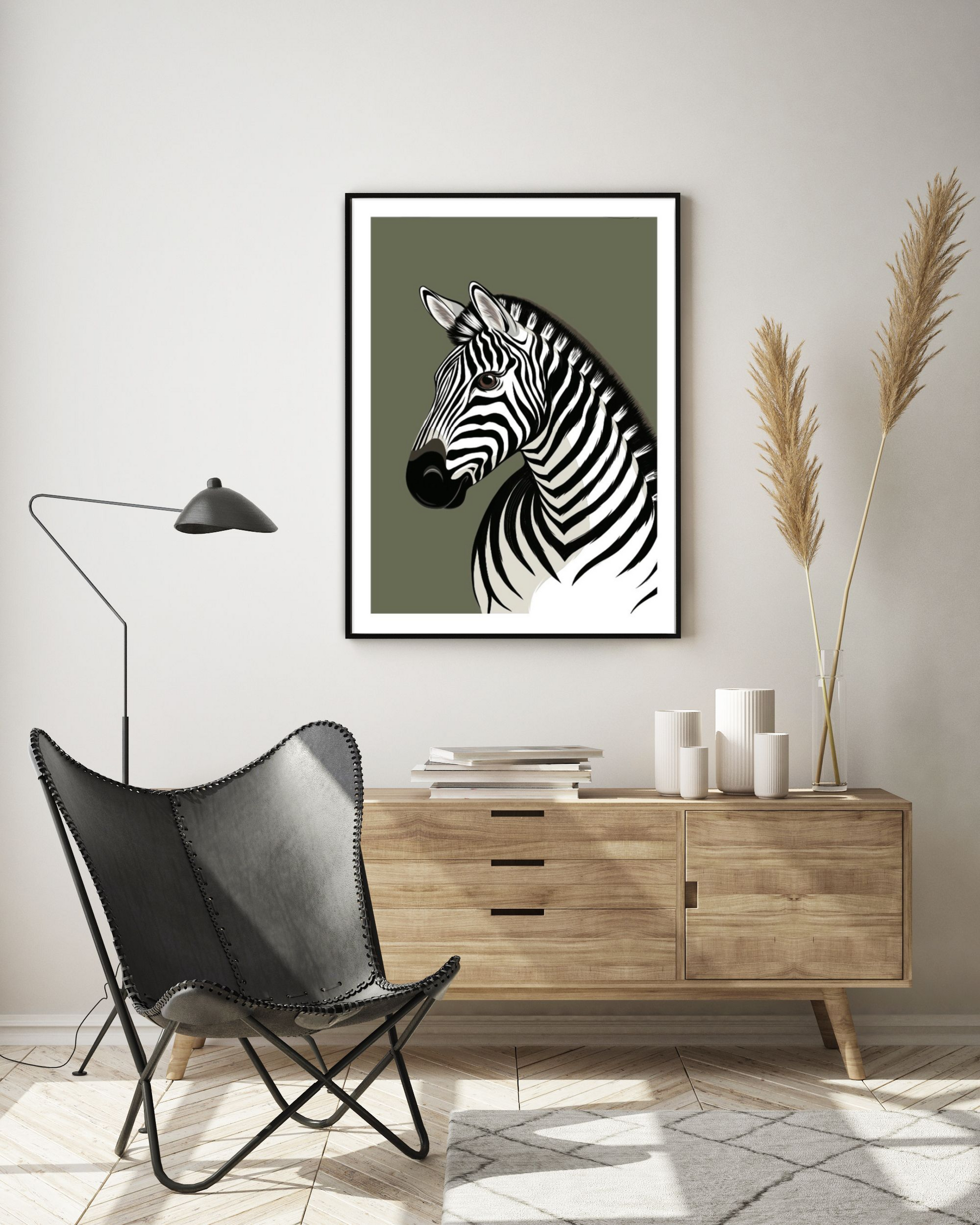 Art print of the Zebra art print by Hansby Design New Zealand 